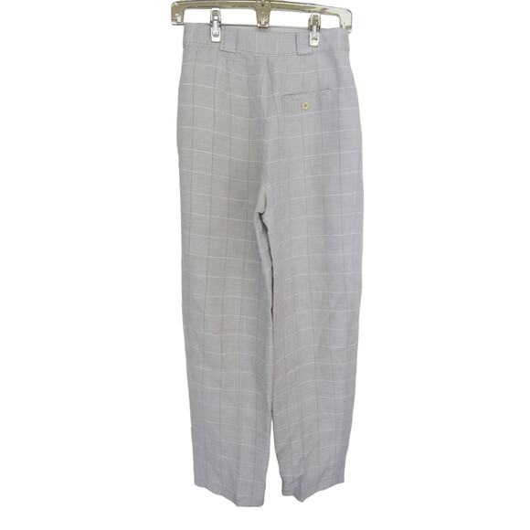 Giorgio Sant Angelo windowpane linen blend trouser pants - Picture 2 of 4